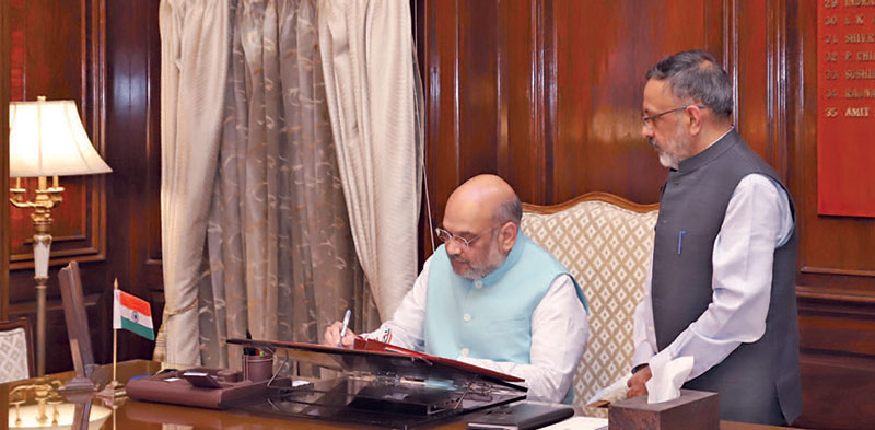 New home minister, Amit Shah, taking charge