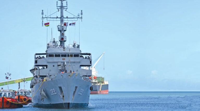 INS Sarvekshak Arrives At Port Louis for Joint Hydrographic Survey