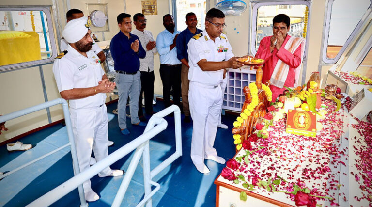 Indian Navy Inducts Seventh Missile Cum Ammunition Barge (MCA) Barge, LSAM 14