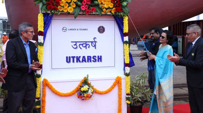 L&T Launches Second Multi-Purpose Vessel, INS Utkarsh, for Indian Navy