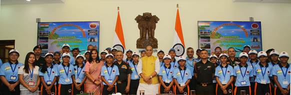 Defence Minister Interacts with Tribal Students from Andaman & Nicobar Islands