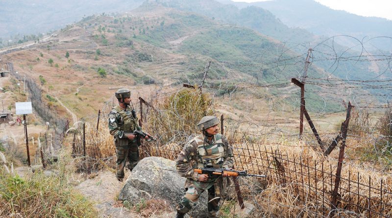 Soldiers patrolling at the LC, Jammu Border