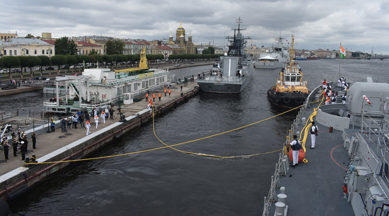 INS Tarkash Arrives at St Petersburg, Russia