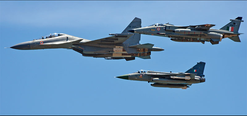 Indian Air force Su-30MKI, Tejas and Jaguar