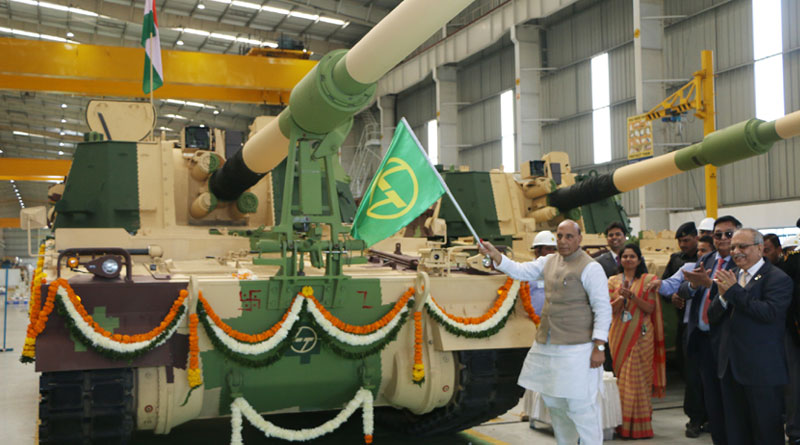 Rajnath Singh Flags off 51st K-9 VAJRA-T Gun Tank