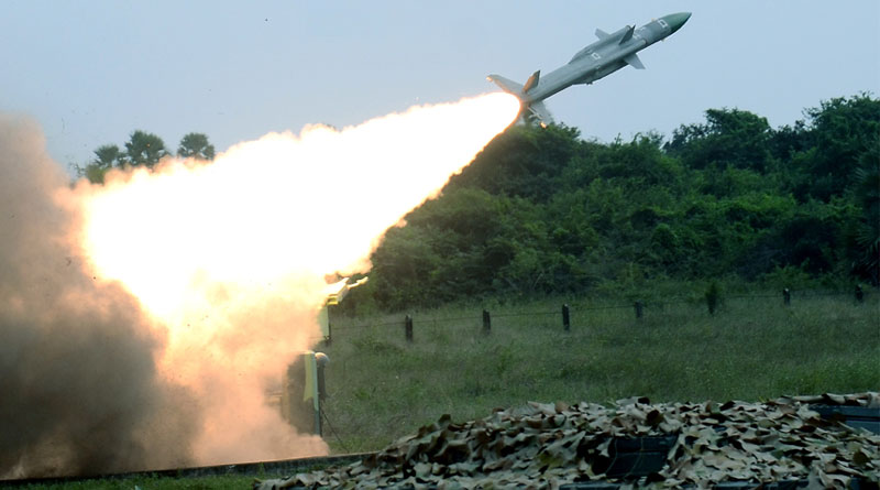 VCAS HS Arora Witnesses Combined Guided Weapons Firing at AFS Suryalanka