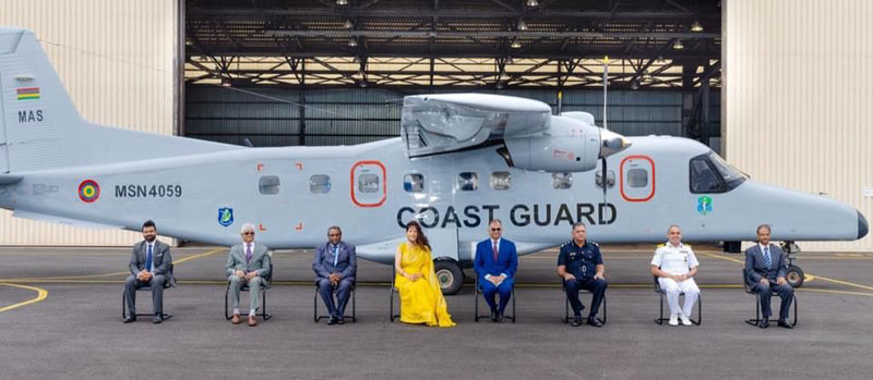 An official ceremony was conducted at Maritime Air Squadron of National Coast Guard, Mauritius, on 13 September for handing over of the Passenger Variant Dornier (PVD)