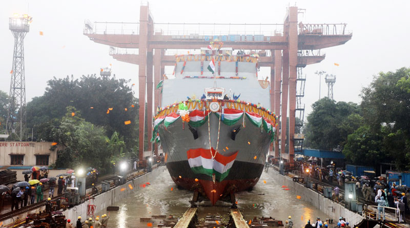 First of the four ships under Survey Vessel (Large) Project Launched at GRSE, Kolkata