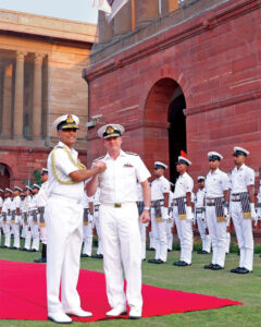 Chief of Navy, Royal Australian Navy, VAdm. Mark Hammonds with Indian CNS Adm. R. Hari Kumar