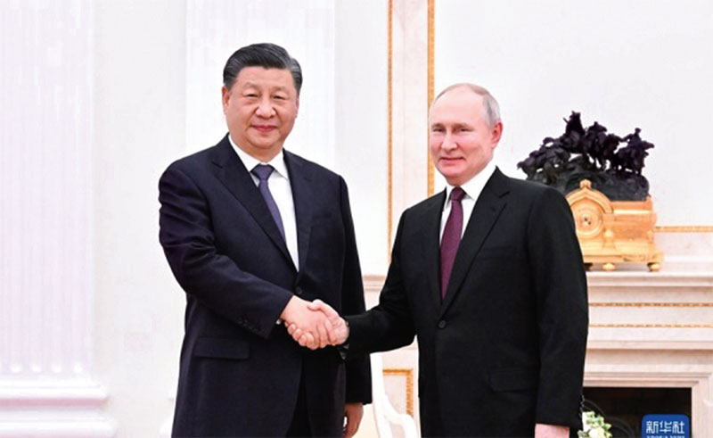 Chinese President Xi Jinping with Russian counterpart Vladimir Putin