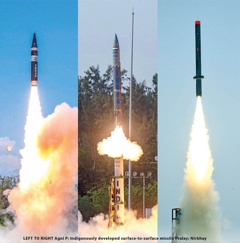 Agni P; Indigenously developed surface-to-surface missile Pralay; Nirbhay