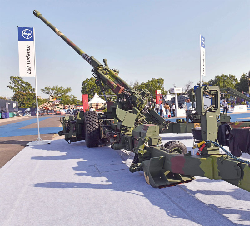 L&T’s outdoor display during DefExpo 2022