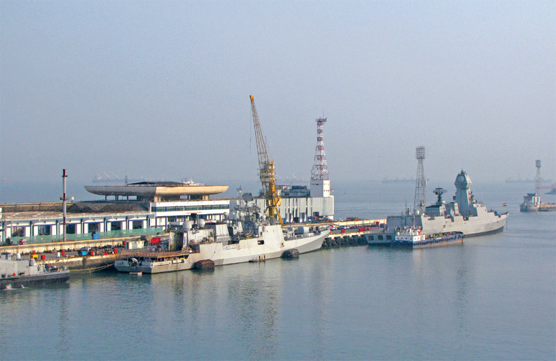 A view of naval dockyard in Mumbai