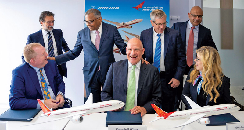 Air India-Boeing contract signature; Indigo-Airbus contract signature