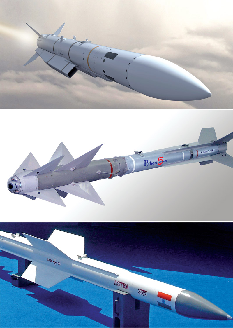 MBDA’sMeteor, DRDO-Rafael collaborative Python-5 and DRDO’s Astra missiles