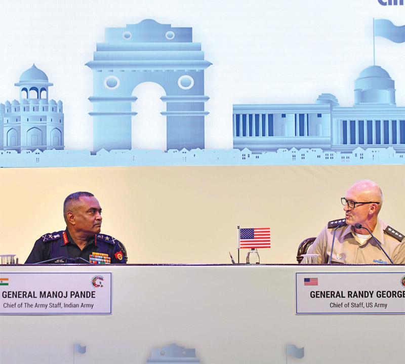 Chief of Army Staff General Manoj Pande and US Army’s Chief of Staff General Randy George