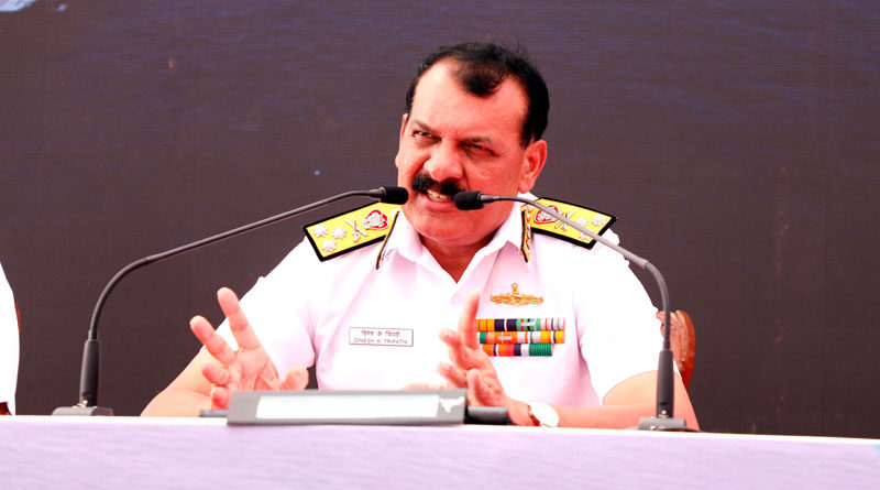 FOC-in-C, WNC Vice Admiral Dinesh K Tripathi Addresses the Media for Navy Day