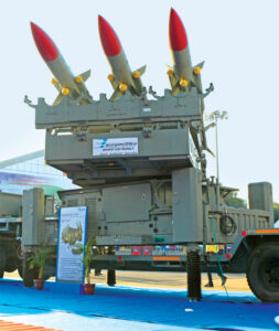Akash SAM missile launcher at Aero India