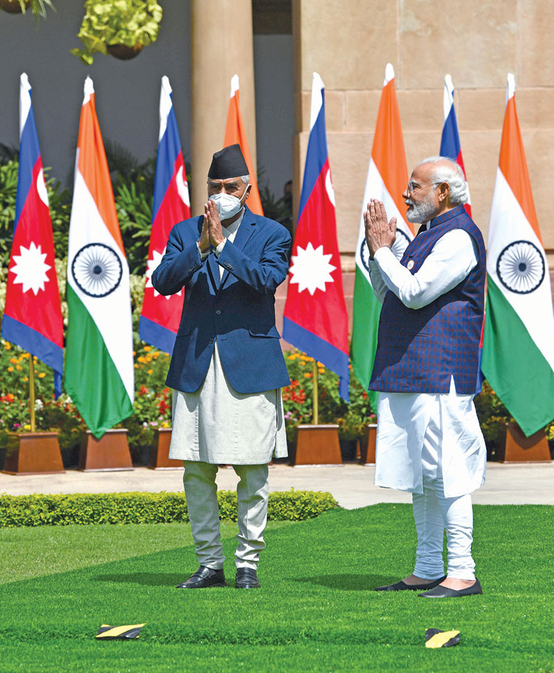 PM Modi with his Nepalese counterpart PM Sher Bahadur Deuba