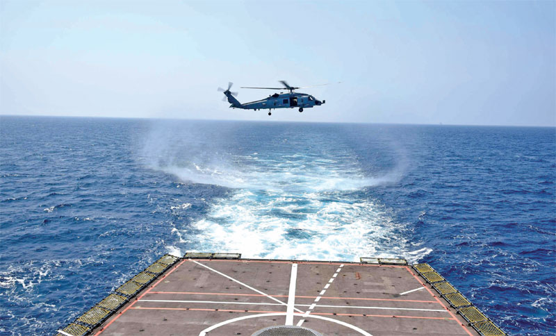 Sea phase exercise by Indian and foreign naval ships and aircraft