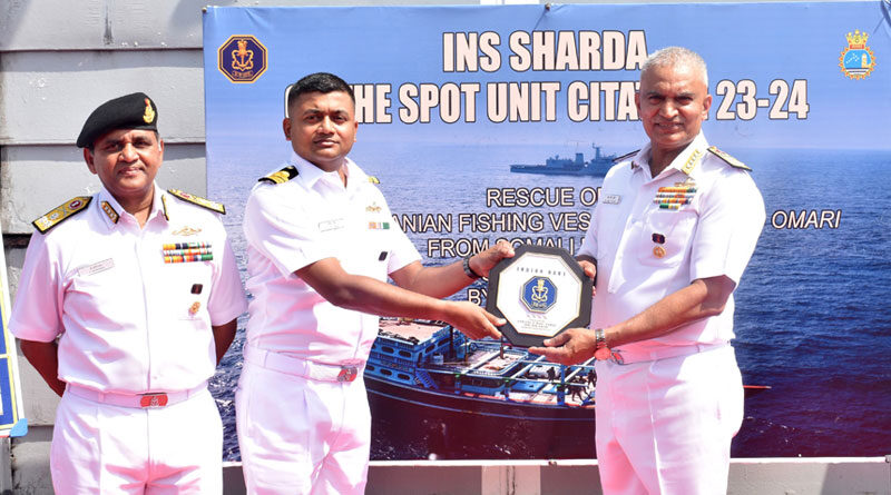 INS Sharda Receives On-the-Spot Unit Citation for Anti-Piracy Operations