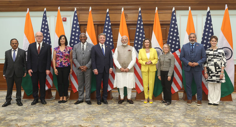 Prime Minister Narendra Modi during a meeting with US Congressional delegation in New Delhi