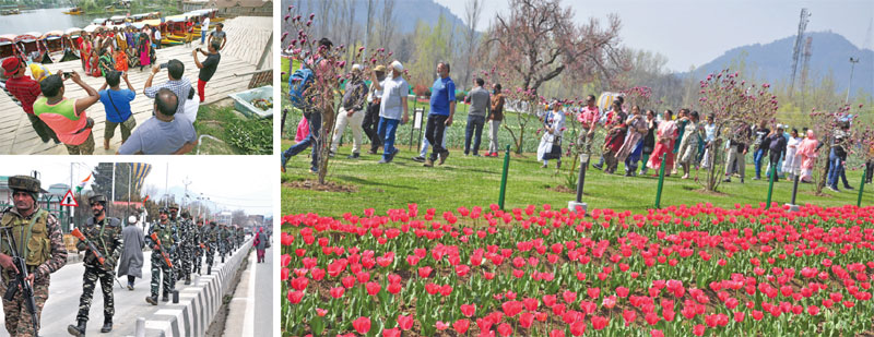 Scenes from Srinagar: Dal Lake, Tulip Gardens and security detail before Prime Minister Modi’s visit